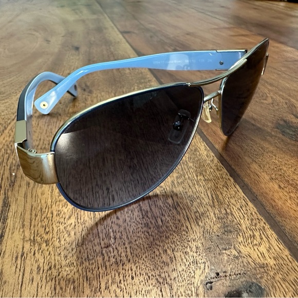 ☀️ COACH Signature Blue Ombré Pilot Aviator Sunglasses HC7009 with Case - Picture 10 of 14